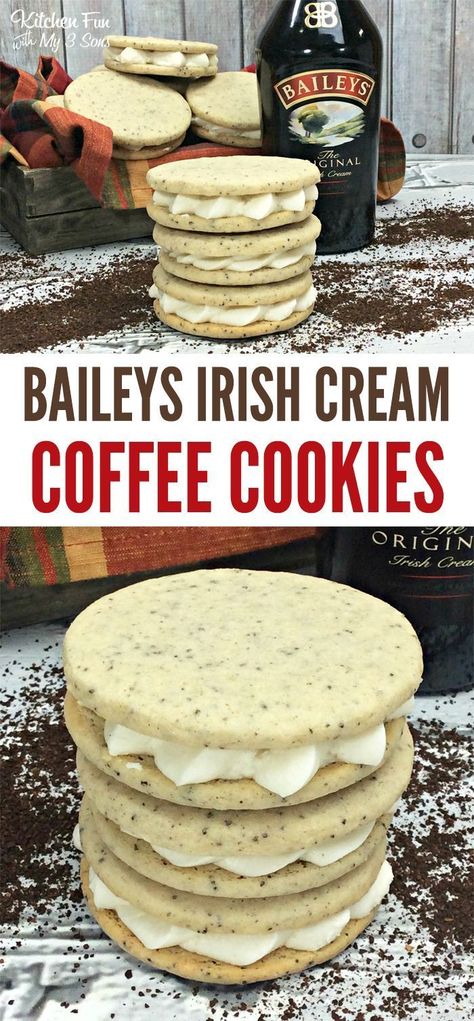 Coffee Cookies Recipe, Baileys Irish Cream Coffee, Irish Cream Recipe, Irish Cream Coffee, Baileys Coffee, Baileys Recipes, Biscuits Graham, Boozy Desserts, Brownie Desserts