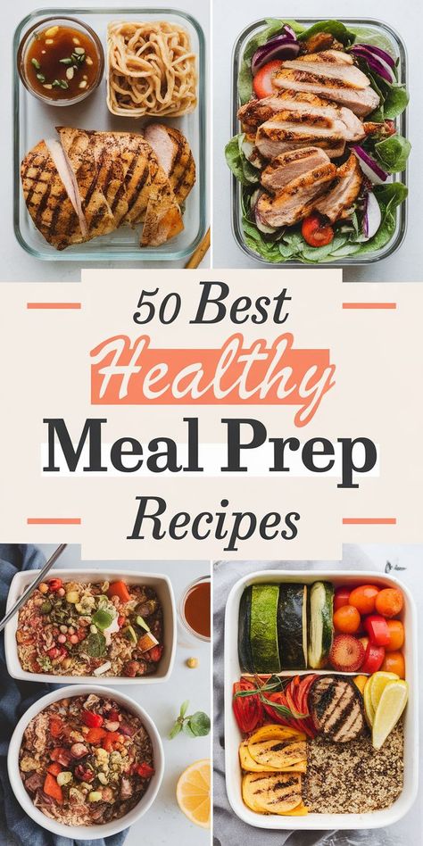 50 Easy Healthy Meal Prep Recipes for the Week Meal Prep For Lunch Healthy, Easy Healthy Meal Prep For The Week Work Lunches, Healthy Meal Prep For The Week, Meal Plan For Week, Meal Prep For Lunch, Burrito Bowl Meal Prep, Protein Lunches, Budget Meal Prep, Cheap Meal Prep