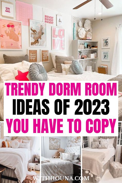 30+ Trendy Dorm Room Ideas of 2023 You Have to Copy This Year Dorm Rooms Ideas, Trendy Dorm Room Ideas, Dorm Room Color Schemes, Dorm Room Ideas For Girls, Dorm Room Themes, Pretty Dorm Room, Room Ideas For Girls, Trendy Dorm Room, Dorm Room Desk