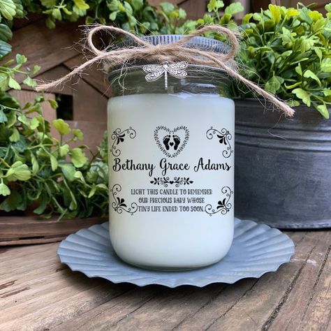 Glossier Candle, Personalized Memorial Candles, Baby Remembrance, Pregnancy And Infant Loss, Condolence Gift, Baby Light, Handmade Soy Candle, Memorial Candle, Pregnancy Loss