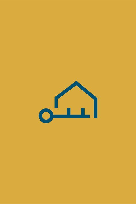 Blue and yellow branding. Linear house and key logo. Icon based logo. Realty logo. Realtor branding. Property Services Logo, Real State Graphic Design Logo, Realty Branding, Blue And Yellow Logo, Realestate Logo, Neighborhood Logo, Realty Logo Design, Logo For Real Estate, Roof Logo