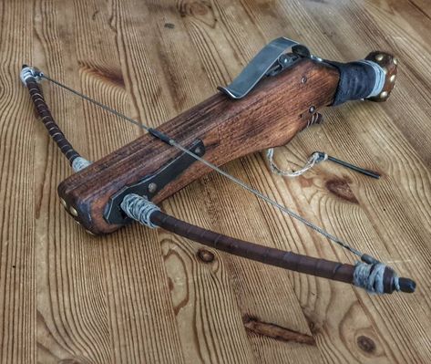 Bjørn Wagner on Instagram: “Small mod for my witcher. I upgraded my small pistol - crossbow. Finally vadim can go hunting for gryphons! . Le Witcher Squad":…” Wooden Crossbow, Small Crossbow, Hand Crossbow, The Originals Tv, Metal Working Projects, Ancient Technology, Bow Arrows, Cool Swords, Dungeons And Dragons Homebrew