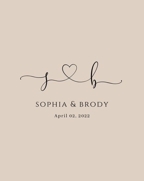 MODERN MINIMALIST Wedding LOGO Design Template Wedding Logo - Etsy Dancing Floor Wedding, Wedding Initials Logo Design, Modern Wedding Logo, Minimalist Wedding Invitation Design, Wedding Initials Monogram, Wedding Initials Logo, Couple Logo, Tattoos Fonts, Fonts For Tattoos