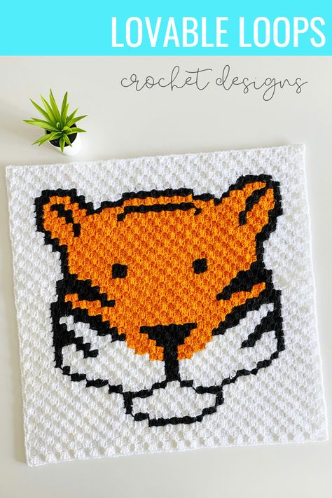 Tiger Baby Blanket Crochet, Crochet Jungle Blanket, Crochet Blanket Squares, Crochet Tiger Pattern, Crochet Borders For Blankets, Corner Crochet Blanket, C2c Crochet Blanket Pattern, Corner To Corner Crochet Blanket, Tiger Crochet