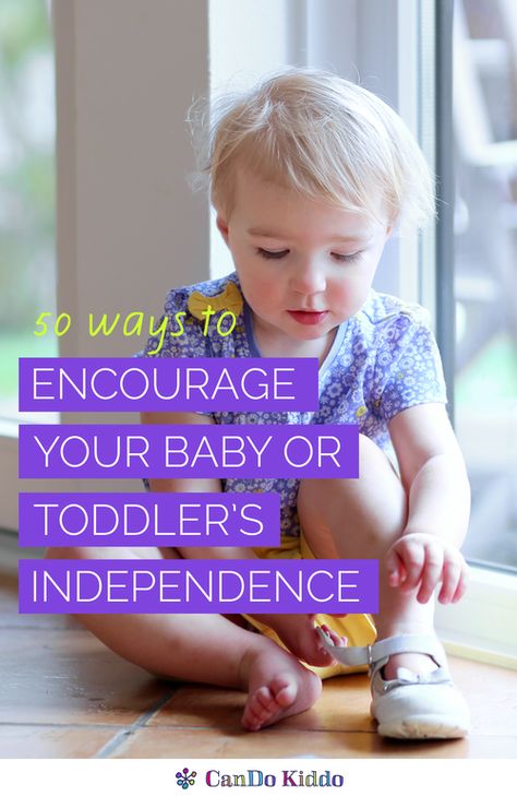 50 Ways To Promote Baby and Toddler Independence | CanDo Kiddo Toddler Independence, Infant Development, Independent Toddler, Montessori Method, Toddler Behavior, Learning Toys For Toddlers, Baby Activities, Intentional Parenting, Toddler Development