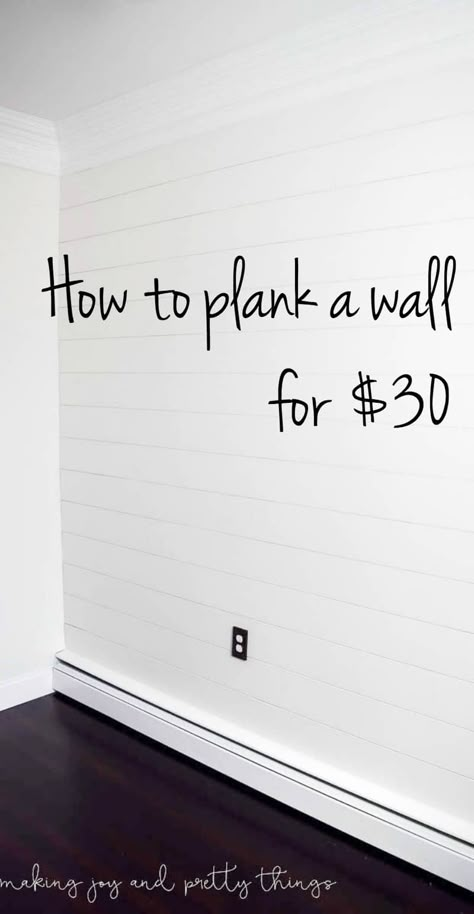 How To Plank, Diy Plank Wall, Diy Home Decor For Apartments, Shiplap Wall Diy, Shiplap Wall, Diy Shiplap, Faux Shiplap, Diy Wand, Wall Diy