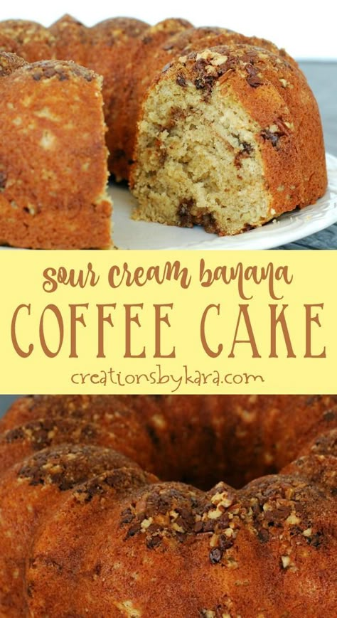 Banana Bundt Coffee Cake Recipes, Banana Apple Coffee Cake, Banana Bundt Coffee Cake, Banana Coffee Cake Recipes Easy, Banana Nut Coffee Cake, Banana Sour Cream Coffee Cake, Banana Bread Topping Ideas, Banana Coffee Cake Recipes, Banana Nut Cake Recipe