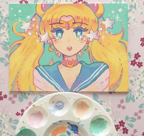 #gouachepainting #gouache #painting #anime Sailor Moon Redraw, Posca Art, Sailor Neptune, Moon Painting, Sailor Mercury, Sailor Moon Art, Sailor Mars, Arte Sketchbook, 판타지 아트