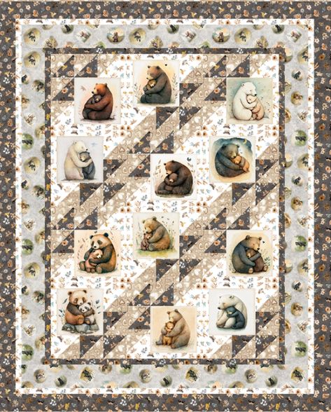 Bear Hugs Quilt Kit Kid Quilts, Qt Fabrics, Feeling Of Love, Handi Quilter, The Quilt Show, Bear Hugs, Country Quilts, Cozy Quilts, Quilt Stores