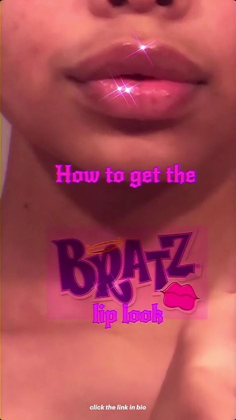 How To Get Bratz Lips, Bratz Makeup Look Jade, Brats Doll Lips Tutorial, Bratz Doll Lip Liner, Brats Doll Makeup Looks, Fairy Lip Makeup, Different Ways To Line Your Lips, Bratz Doll Lips Tutorial, Bratz Lip Combo