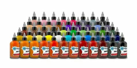 Inks Starbrite Tattoo Ink, Tattoo Ink Colors, Tattoo Ink Sets, Fabulous 50, 2 Tattoo, 1 Tattoo, Color Grouping, Tattoo Ink, Ink Tattoo