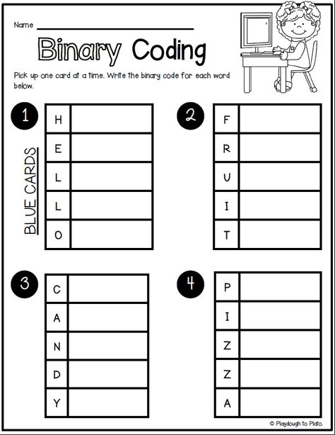 Binary coding record sheet for a STEM center or Makerspace. Computer Coding For Kids, Tutoring Ideas, Kids Stem Activities, Computer Code, Ngss Science, Teaching Coding, Computer Lessons, Stem Classes, Computational Thinking