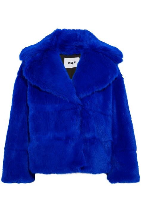 Fuzzy Jackets, Classy Fashion Chic, Royal Blue Jacket, Fake Fur, Blue Coats, Alternative Outfits, Luxury Clothing, Faux Fur Jacket, Faux Fur Coat