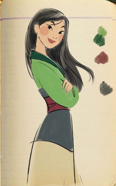 Mulan Side Profile, Mulan Character Design, Mulan Drawings Sketches, Disney Mulan Drawings, Disney Princess Art Cute, Mulan Drawings, Disney Animation Characters, Mulan Sketch, Dark Disney Princess Art