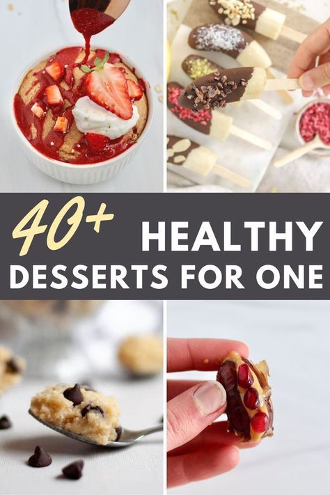 A round up of mini desserts Quick Single Dessert, Single Serving Weight Watcher Recipes, Single Serving Desserts Healthy, Healthy Small Desserts, Single Portion Desserts, Small Batch Healthy Desserts, Healthy Desserts For Two, Healthy Dessert For Two, 1 Serving Recipes