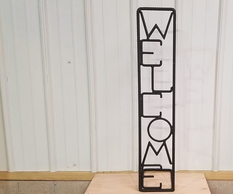 Rebar Welcome Sign Miller Welding, Shielded Metal Arc Welding, Metal Sculpture Artists, Welding Jobs, Welding Art Projects, Tree Artwork, Arc Welding, Metal Welding, Tig Welding