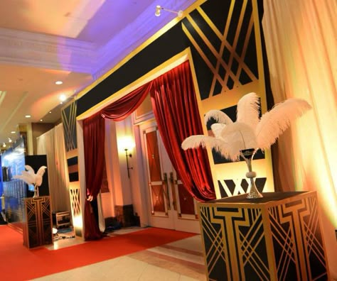 Elegant Great Gatsby Party, Gala Entrance Decor, Roaring 20s Party Entrance, Gatsby Entrance Decor, Gatsby Speakeasy Party, Roaring 20s Gala Decor, Great Gatsby Entrance Decor, Gatsby Entrance, Roaring 20s Prom Theme