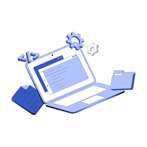 Programming Illustration, Laptop Clipart, Laptop Png, Laptop Vector, Computer Vector, Graphic Design Programs, Vector Technology, Programming Code, Computer System