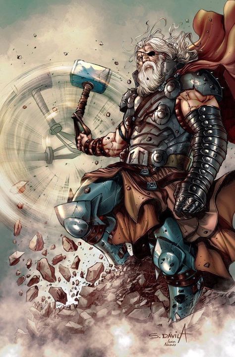 Funny Disney Thor is great and all, but it would be cool to have a stand alone, hard R rated, badass movie on Norse mythology... - Album on Imgur Tyr Fenrir, King Thor, Thor Comic Art, Thor Art, Thor Comic, Odin Thor, Thor Loki, The Mighty Thor, Marvel Artwork