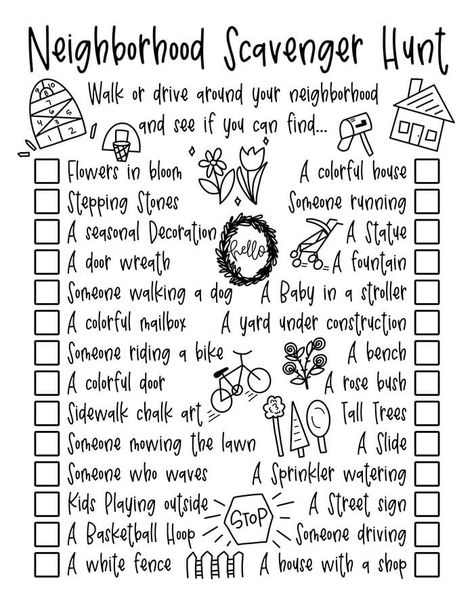 Neighborhood Scavenger Hunt for Kids • Affinity Grove Neighborhood Scavenger Hunt For Kids, Neighborhood Scavenger Hunt, Photo Scavenger Hunt, Scavenger Hunt For Kids, Activity Days, Activities To Do, The Neighborhood, Scavenger Hunt, Outdoor Kids