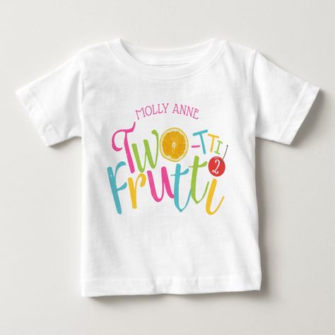 Cute TWO-tti Frutti 2nd Birthday Fruits Baby T-shirt, Infant Girl's, Size: 24 Month, White Gender: female. Tropical Fruit Party, Twotti Fruitti, Tutti Frutti Birthday Party, Kids Party Inspiration, Kids Party Planning, Fruit Birthday Party, Fruit Baby, 2nd Birthday Party For Girl, Fruit Birthday