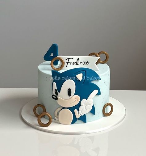 Sonic Cake Pops, Tort Sonic, Sonic Pasta, Pastel Sonic, Sonic Birthday Cake, Bolo Sonic, Sonic Cake, Travel Cake, Sonic Birthday