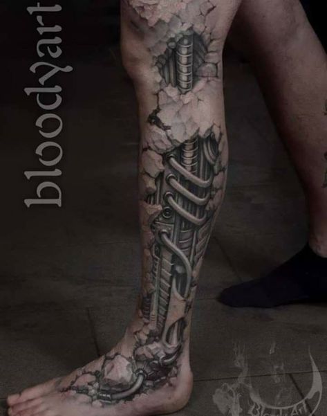 Robotic Tattoo, 59 Tattoo, Biomech Tattoo, Biomechanical Tattoo Design, Robot Tattoo, Gear Tattoo, Steampunk Tattoo, Mechanic Tattoo, Full Leg Tattoos