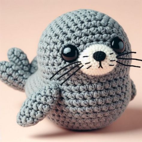 Amigurumi Seal Free Pattern, Baby Seal Crochet Pattern, Seal Crochet Pattern Free, Crochet Seal Pattern, Amigurumi Seal, Seal Amigurumi, Crochet Seal, Seal Crochet, Weaving Yarn