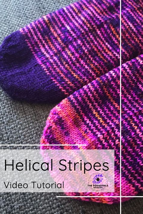 Helix Knitting Socks, Helix Knitting, Autumn Knitting, Knit Stripes, Colorwork Knitting, Magic Loop, Sock Knitting Patterns, How To Knit, Sock Patterns