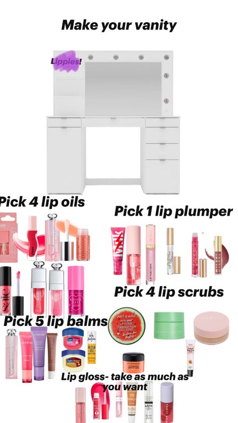 In part one you’re making your own vanity. Make Your Own Vanity, Berry Lip Gloss, Nyx Butter Gloss, Basic Skin Care Routine, Lip Injections, Lip Glow, Lip Scrub, Lip Plumper, Lip Oil