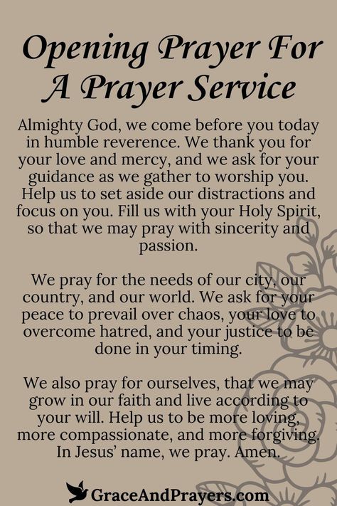 Inspirational Prayers Prayers Of Worship, Prayer For Holy Spirit, Closing Prayer For Church Service, Opening Prayer For Church Service, Sunday Worship Service, Prayer For Work, Verse Study, English Prayer, Closing Prayer