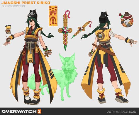 Overwatch Concept Art, Overwatch Concept, Overwatch Skin Concepts, Kiriko Overwatch, Overwatch 2, Video Game Characters, Character Creation, Overwatch, Game Character