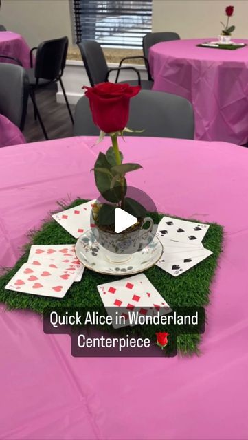 Pamela - DIY + Design + Crafts on Instagram: "This was the easiest centerpiece idea for our Alice in Wonderland party. They were simple but so charming and fit the theme perfectly. This could work for any tea party idea 🫖 Would you try it?

#diy #partydecorations #partydecor #aliceinwonderland #teaparty #birthday #crafts #party" Alice In Wonderland Garland, Alice In Wonderland Centerpiece Ideas, Teaparty Birthday, Alice In Wonderland Birthday, Crafts Party, Simple Centerpieces, Whimsical Wonderland, Birthday Crafts, Birthday Table