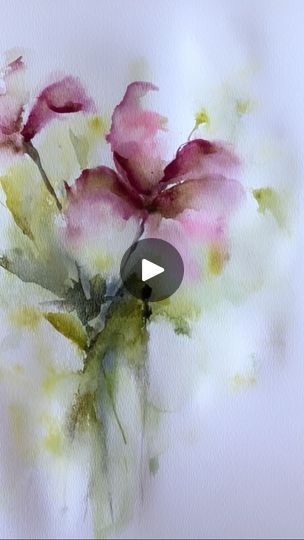 Abstract Watercolor Tutorial, Abstract Watercolor Paintings Tutorials, Abstract Watercolor Flower, Loose Watercolor Paintings, Loose Watercolor Flowers, Easy Flowers, Painting Flowers Tutorial, Paintings Tutorials, Watercolor Flowers Tutorial