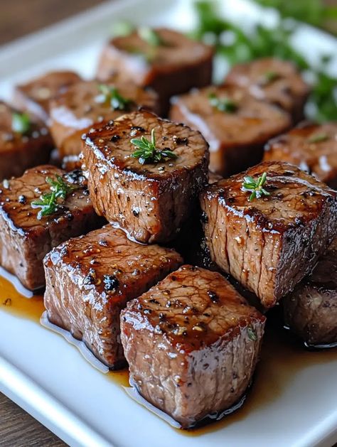 Maple Balsamic Glazed Steak Bites: The Perfect Weeknight Treat! - SavorySplash Sirloin Marinade, Glazed Steak, Bourbon Steak, Balsamic Steak, Steak Bites Recipe, Leftover Steak, Maple Balsamic, Steak Tips, Glazed Pork Chops