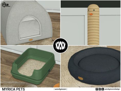 The Sims Resource - Myrica Pets Sims 4 Cc Pets Collars, Sims 4 Cat Bed, Sims 4 Cc Pet Stuff, Sims 4 Pet Cc, Element Costume, Sims 4 Japanese Cc, Sims 4 Beds, Sims Pets, Dog Basket