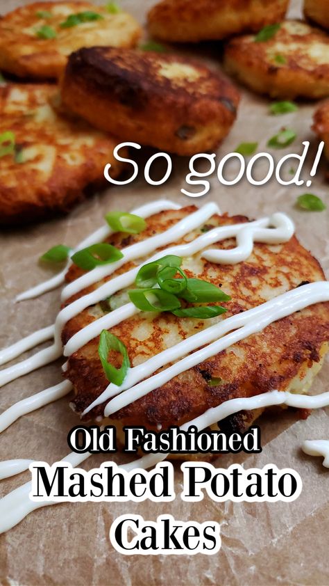 Got leftover mashed potatoes? Turn them into crispy, golden perfection with these Southern-Style Old-Fashioned Mashed Potato Cakes! Simple, delicious, and perfect for breakfast, lunch, or as a snack, this easy recipe is a must-try for any comfort food lover. Save this pin for a classic Southern twist on your leftovers! #SouthernCooking #PotatoCakes #EasyRecipes #ComfortFood Mashed Potato Cakes Leftover, Leftover Mashed Potato Cakes, Mashed Potato Cake Recipe, Fried Potato Patties, Fried Potato Patty, Mashed Potato Patties, Potato Cakes Recipe, Cakes Simple, Mashed Potato Cakes