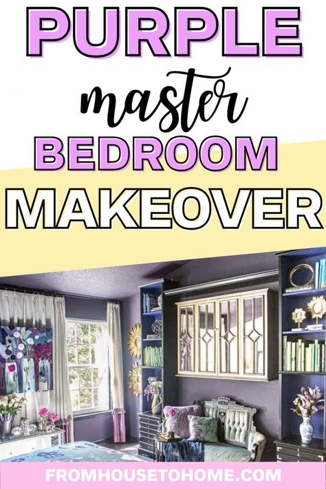 Painting your master bedroom walls dark purple might seem scary, but these purple bedroom decorating ideas will show you how to make your room look stunning Dark Purple Bedroom Walls, Dark Purple Bedrooms, Dark Purple Bedroom, Purple Bedroom Walls, Purple Bedroom Ideas, Dramatic Bedroom, Purple Home Decor, Purple Bedrooms, Bedroom Colour Palette