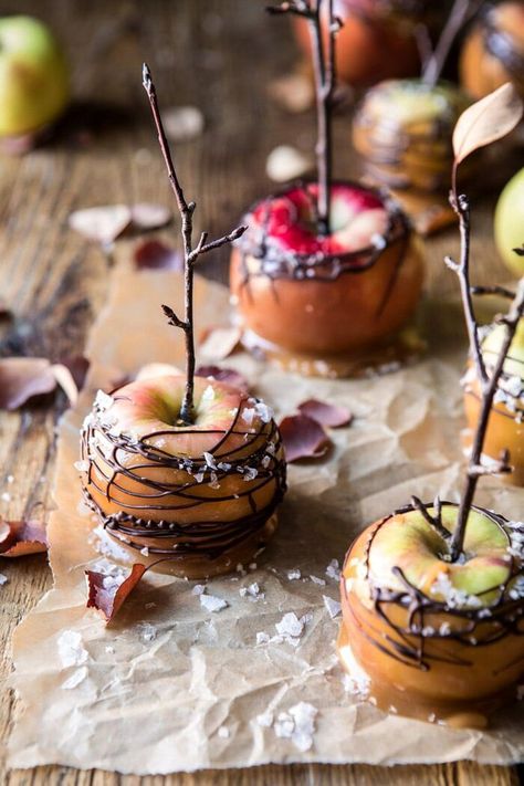 Cider Caramel, Homemade Apple Cider, Apple Cider Caramels, Apple Dessert Recipes, Half Baked Harvest, Chocolate Drizzle, Fall Treats, Apple Desserts, Halloween Recipes