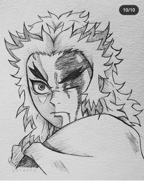 Demon Slayer Drawing Sketch Rengoku, Kyojuro Drawing, Rengoku Drawing Sketch, How To Draw Rengoku, How To Draw Demon Slayer, Anime Lineart Simple, Demon Slayer Art Drawing, Drawing Rengoku, Demon Slayer Drawing Ideas