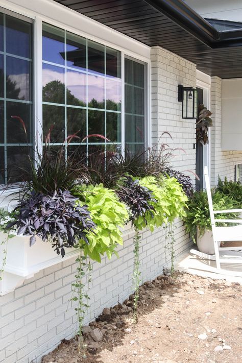 Adding A Front Window Box - The Wood Grain Cottage Flower Pots Ideas, Diy Staircase Makeover, Window Box Ideas, Window Boxes Diy, Window Box Plants, Window Planter, Pots Ideas, Diy Staircase, Window Box Flowers