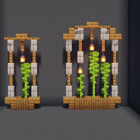 Four bamboo decoration ideas!!! Swipe to see all of them👉👉 #minecraft #minecraftbuilds #minecrafters #minecraftersonly #minecraftpc… Mc Decoration Ideas, Mc Decor Ideas, Chandelier Minecraft Ideas, Minecraft Stained Glass Window, Minecraft Workshop Ideas, Bamboo Decoration Ideas, Minecraft Cool Ideas, Minecraft Decoration Ideas, Minecraft Hack