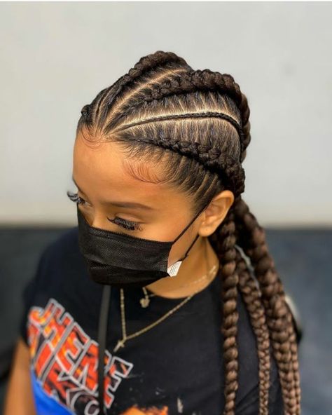 Latest Gorgeous Cornrows Braid Hairstyles Collections For Ladies Cute Feed In Braids Styles Cornrows, 4-6 Feed In Braids Cornrows, 7-10 Feed In Braids, Braided French Braids Black Hair, Ombre Feed In Braids Cornrows, Corn Rows With Braids, Five Cornrows Braids, 4 French Braids Hairstyles, 5 Feedin Braids Styles