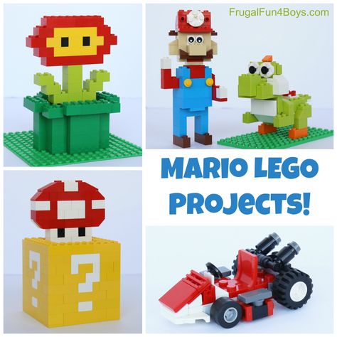 Mario LEGO Projects to Build with Instructions Basic Lego Builds, Lego Step By Step Instructions, Lego Instructions Step By Step, Lego Learning, Mario Lego, Question Box, Barbie Lego, Lego Machines, Lego Mario