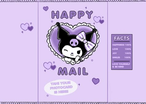 Kpop Packaging, Kpop Sanrio, Happy Mail Printable, Happy Facts, Kawaii Purple, Envelope Template Printable, Paper Doll Printable Templates, Paper Box Template, Love Mail