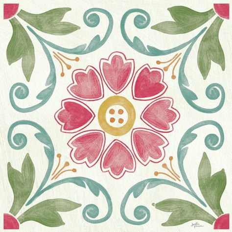 Janelle Penner Bright Art, Tile Art, Pottery Painting, Tile Patterns, Tile Design, Islamic Art, Pattern Art, Art Inspo, Flower Art