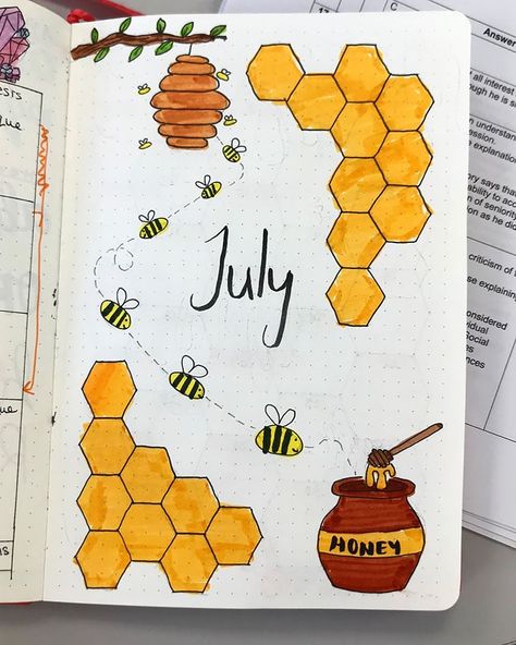 Bullet Journal Tools, Bullet Journal Essentials, May Bullet Journal, March Bullet Journal, Beautiful Dawn, خريطة ذهنية, Creative Book Covers, Bee Drawing, Bullet Journal Ideas Templates