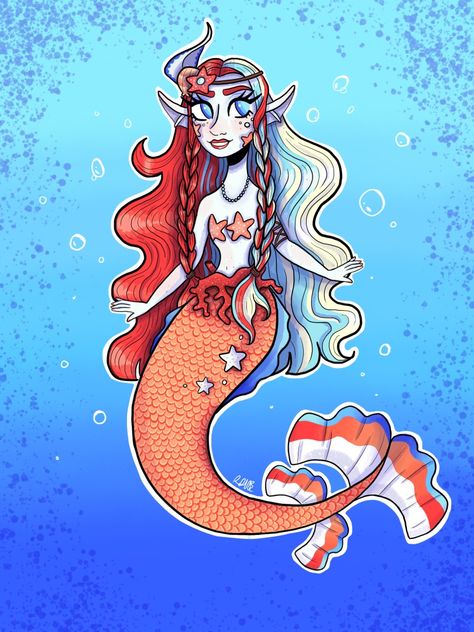 My third mermaid for Mermay 2020! This one is based off a doll made by Dollightful on YouTube, so I take NO credit for this Character design, I simply redrew her. Please be sure to check out Dollightful. If you wanna see more of my art, head to my Instagram, link in bio! Dollightful Fanart, Instagram Link In Bio, Instagram Link, No Credit, Cute Creatures, Link In Bio, Mermaid, Character Design, Humanoid Sketch