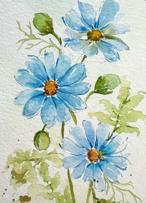 Flowers In Acrylic Paintings, Watercolor Templates, Learn Watercolor Painting, Bored At Home, Watercolor Flowers Tutorial, Getting Bored, Watercolor Designs, Diy Watercolor Painting, Watercolour Inspiration