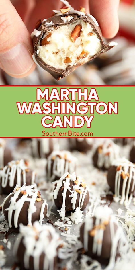 Martha Washington Candy Recipe, Martha Washington Balls, Event Desserts, Martha Washington Candy, Chocolate Covered Coconut, Cherry Cakes, Cooking Desserts, Christmas Candy Easy, Easy Christmas Candy Recipes